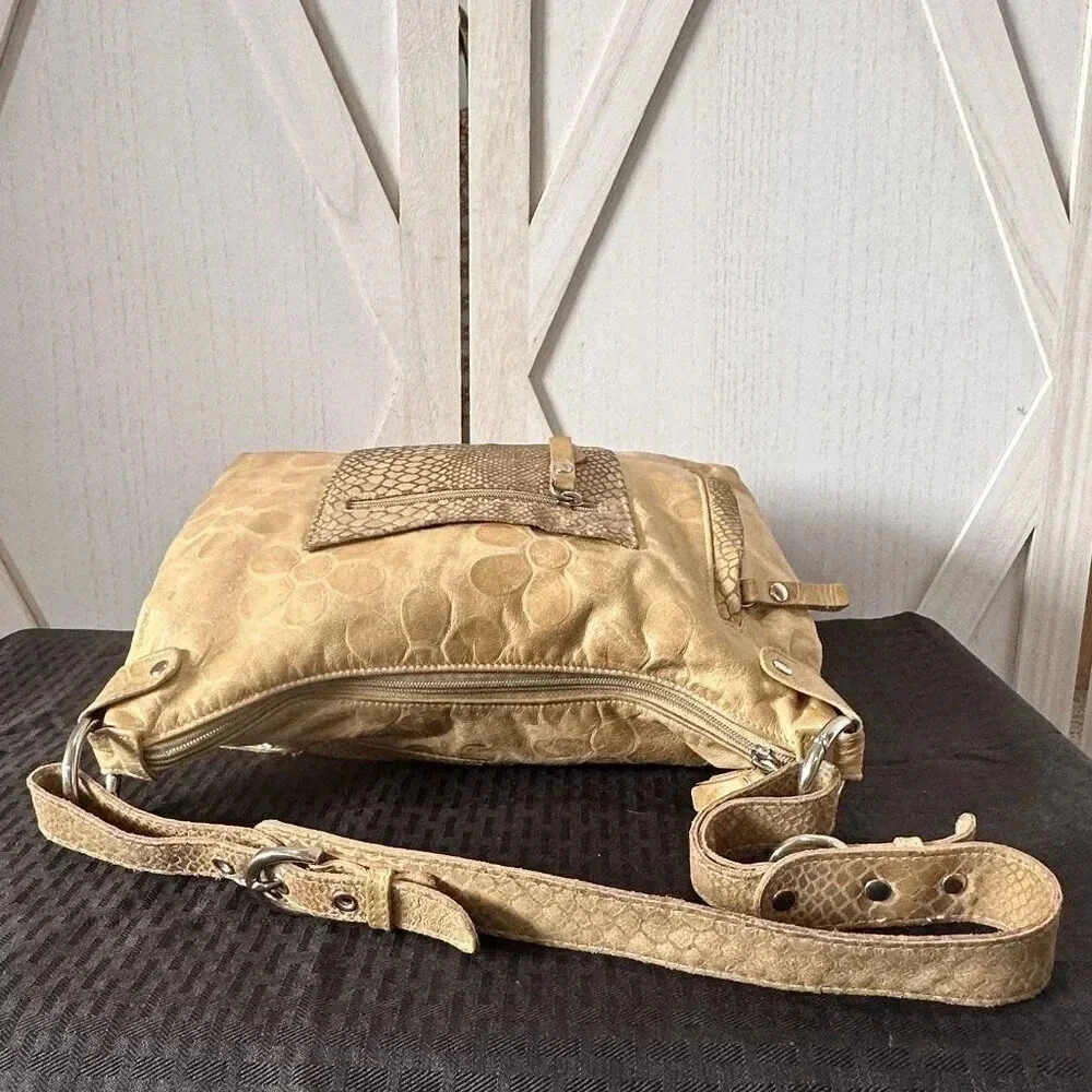 Park Ave. New York Embossed Floral & Snakeskin Hobo Bag